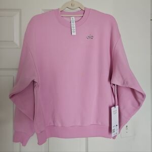 ALO Yoga Candy Heart Pink Crewneck Sweatshirt Size Small